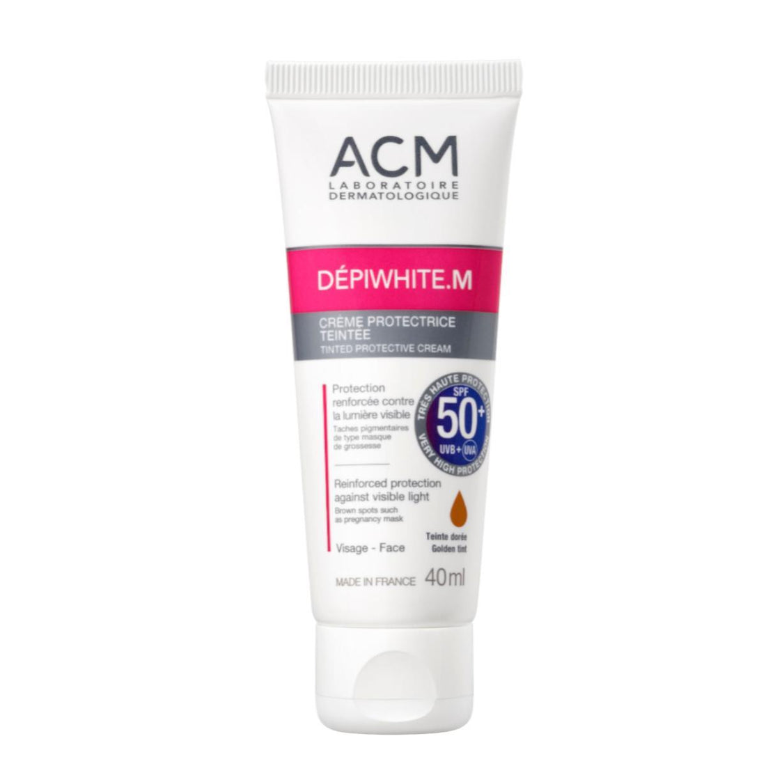 DEPIWHITE M CREMA PROTECTORA CON COLOR DORADO FPS 50+ 40 ML