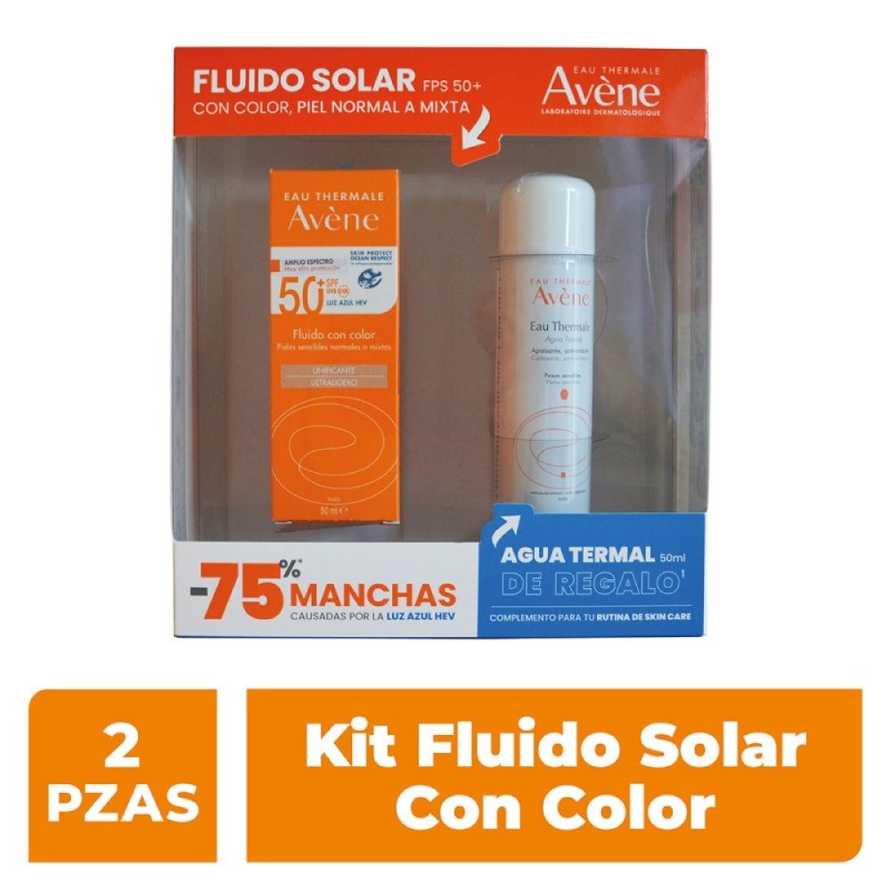 AVENE FLUIDO 50ML CON COLOR / KIT MAYO 2025