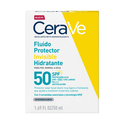 CERAVE FLUIDO PROTECTOR SOLAR INVISIBLE HIDRATANTE 50FPS